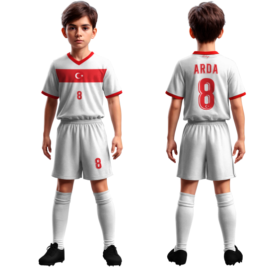 Türkiye Temalı İsim/Numara Özelleştirilebilir Çocuk Forma Seti + Dünya Kupası Mini Futbol Topu Hediye! Türkiye Temalı İsim/Numara Özelleştirilebilir Çocuk Forma Seti + Dünya Kupası Mini Futbol Topu Hediye!